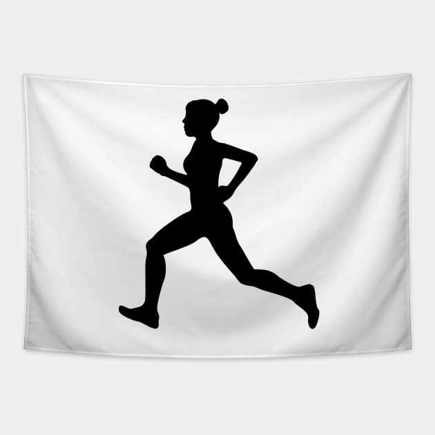 Running Girl B&W Tapestry by XOOXOO