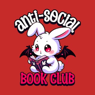 Anti-social Book Club Cute Bat Bunny Reader T-Shirt