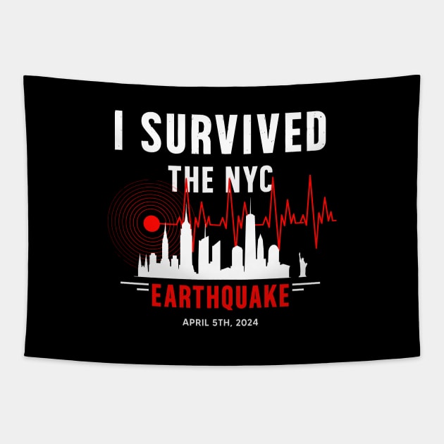 I Survived-The-Nyc-Earthquake Tapestry by SonyaKorobkova