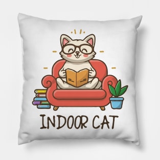 Indoor Cat, Funny Cats. Pillow