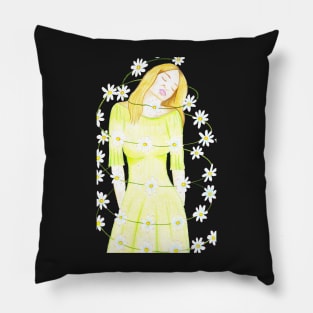 Dancing with the Daisies- Teal Pillow