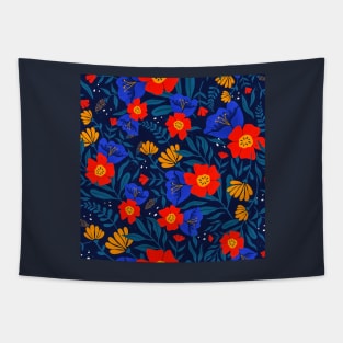 Colorful tropical floral pattern Tapestry