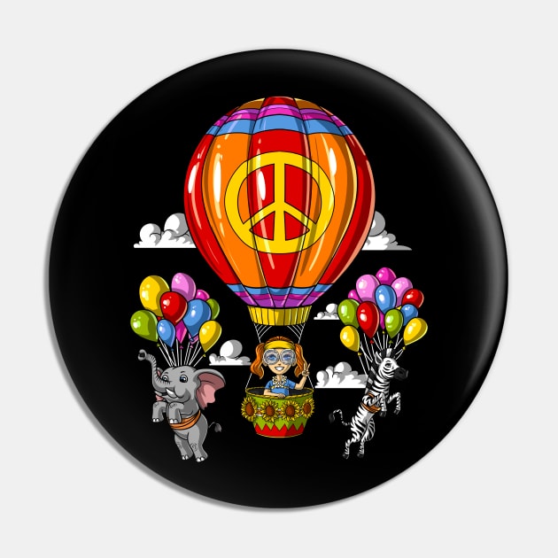 Hippie Peace Sign Air Balloon Pin by underheaven