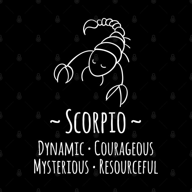 Scorpio Zodiac Sign by HappyCatPrints