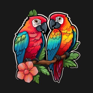 Colorful Parrot Cockatoo - Parakeet Macaws Parrot T-Shirt