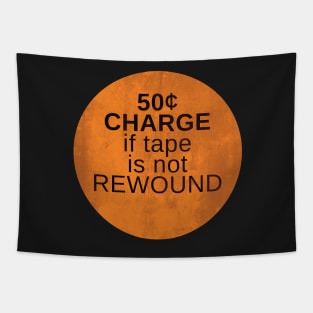 Orange Rewind Sticker Tapestry