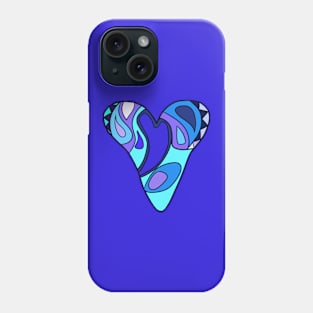 Long Blue Heart Phone Case