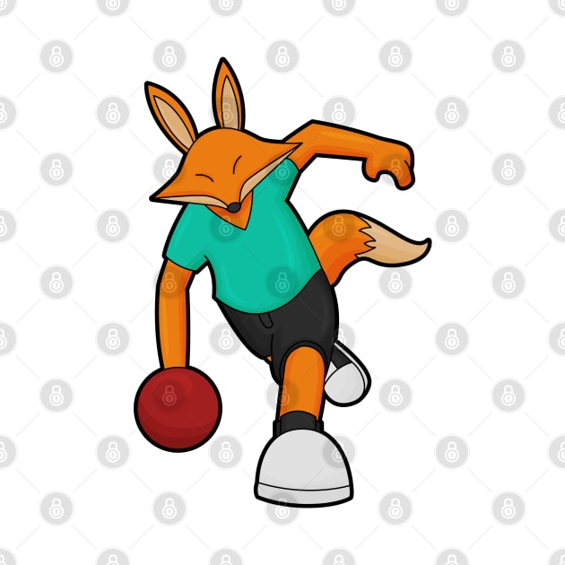 Fox at Bowling with Bowling ball by Markus Schnabel