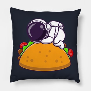 Astronaut Sleeping On Taco Food Cartoon Pillow