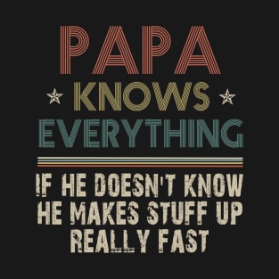 Vintage Papa Know Everything Gift For Father's Day T-Shirt
