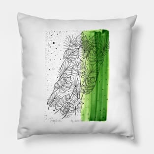 Tropical palm leaves Pillow