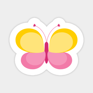 Cute Yellow and Pink Butterfly Magnet