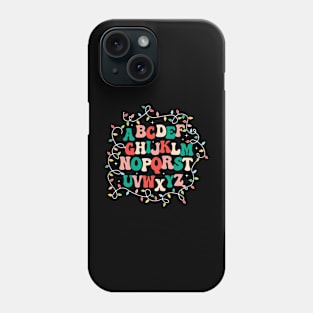 Alphabet Christmas Lights Groovy Alphabet Xmas Boys Girls Phone Case