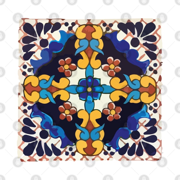 Navy Talavera Tile by T-Mex