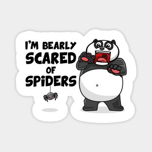 Bearly scared of spiders (on light colors) Magnet