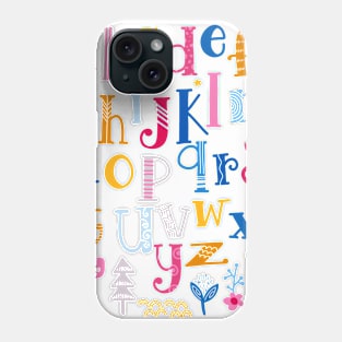 Cute  alphabet with swirls  isolated on background for tex Phone Case