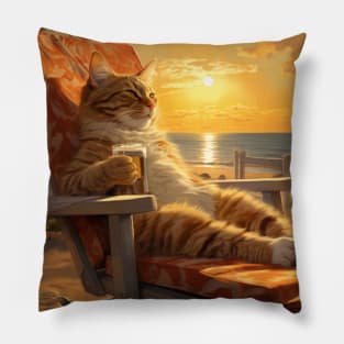 Beachside Bliss - Cat's Summer Siesta Pillow