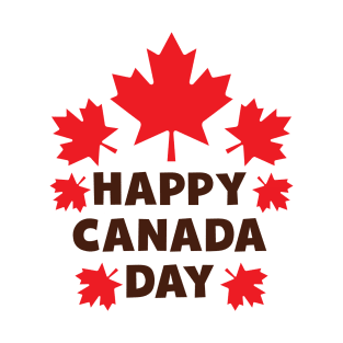 Happy Canada Day, Holiday, Maple Leaves, Red T-Shirt