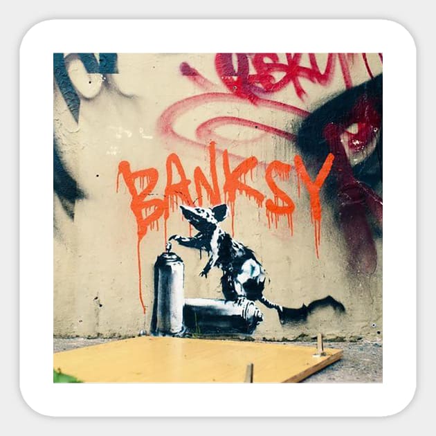 Banksy Rat Graffiti Tag - Banksy - Sticker