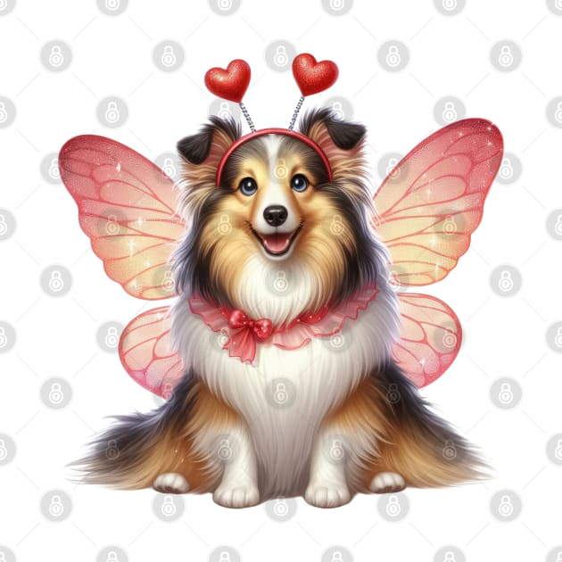 Valentine Fairy Shetland Sheepdog by Chromatic Fusion Studio