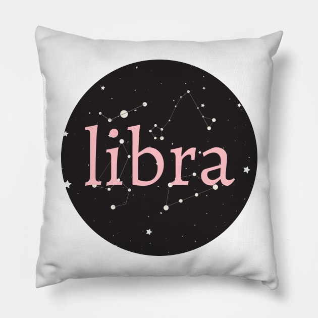 Libra Zodiac Sign Star Circle Pillow by magicae