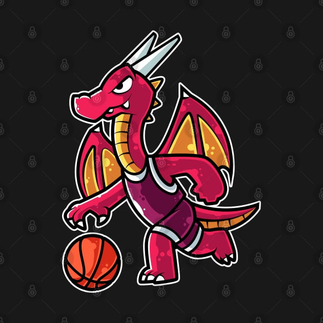 Fire Dragon Basketball Game Day Funny Team Sports B-ball product by theodoros20