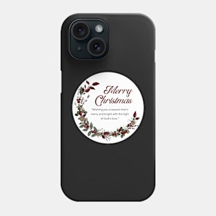 Merry Christmas Round Sticker 25 Phone Case