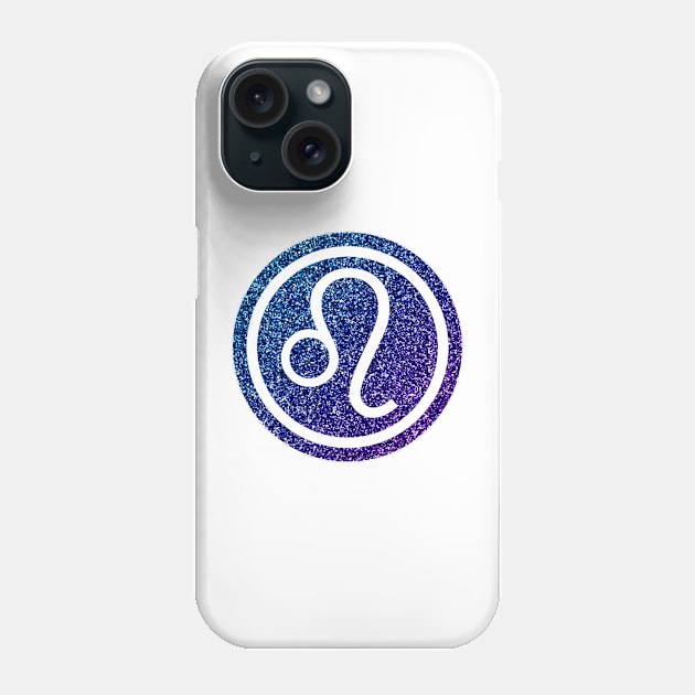 Blue Purple Glitter Zodiac - Leo Phone Case by BiscuitSnack