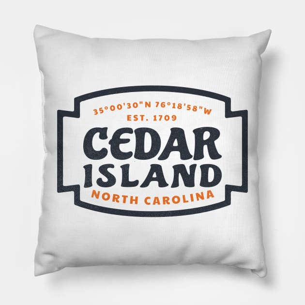 Cedar Island, NC Summer Vacation Beach Trip Pillow by Contentarama