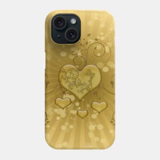 Wonderful hearts with floral elements Phone Case