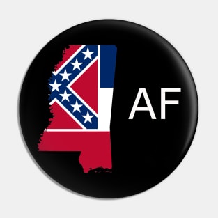 Mississippi Flag State Outline AF (white) Pin