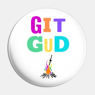 Git Gud (On White) Pin