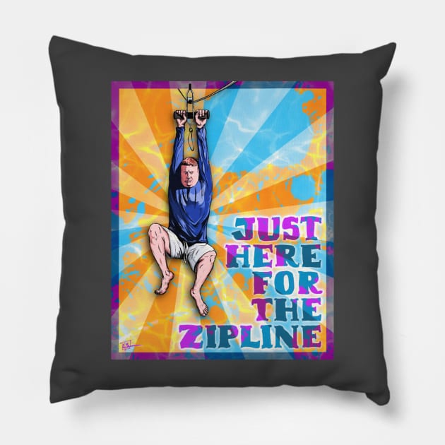 Just Here For The Zipline - Full Pillow by EBDrawls