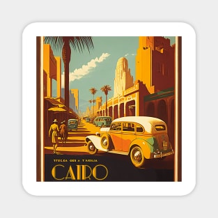 Cairo Egypt Vintage Travel Art Poster Magnet