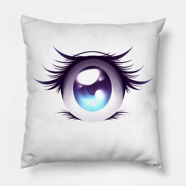 Purple anime eye Pillow by TheSamDS