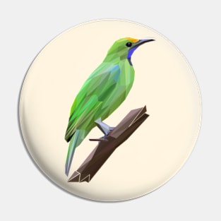 Golden-fronted Leafbird Lowpoly Art Pin