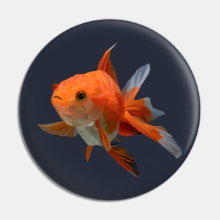 Low polygon Art of golden fish Pin