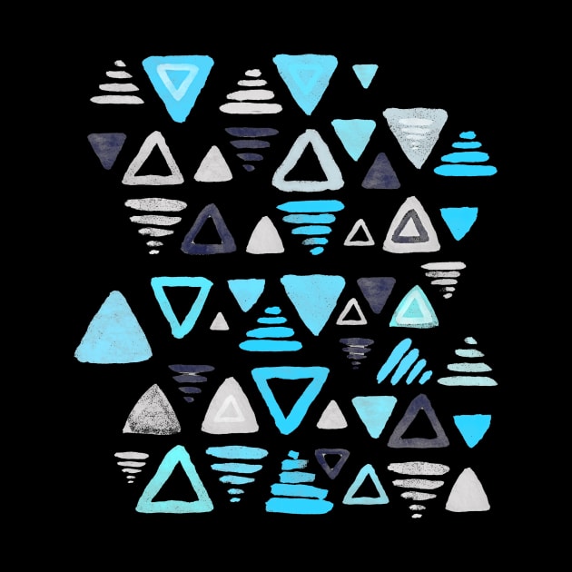 Summer Turquoise Triangles on Grey by micklyn