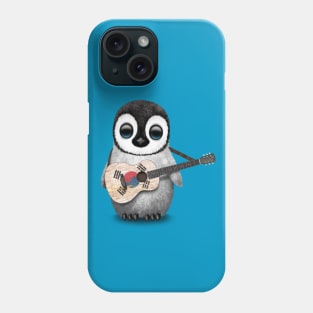 Baby Penguin Playing South Korean Flag Guitar Phone Case