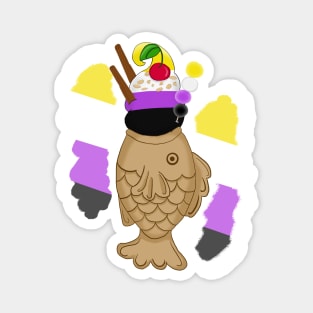 Pride Taiyaki Ice cream-Nonbinary flag Magnet