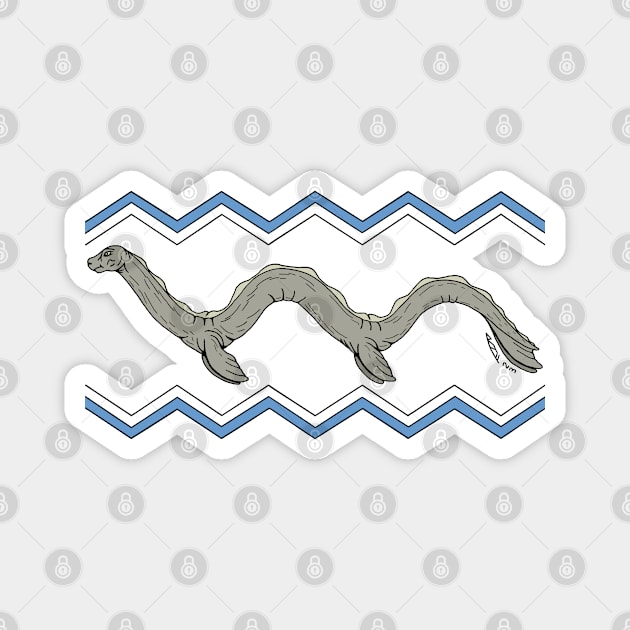 Canadian Lake Monster and Zigzags Magnet by AzureLionProductions