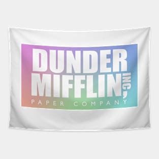 Pastel Dunder Mifflin Logo Tapestry