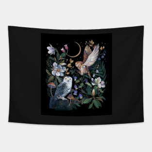 Owls night garden Tapestry