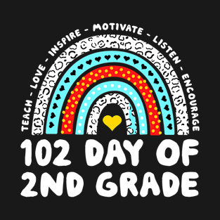 102 Day Of 2nd Grade Rainbow 102 Day Of Second Grade T-Shirt