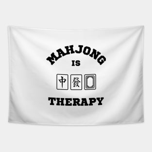 Mahjong is Therapy - Black | I love Mahjong Tiles Tapestry