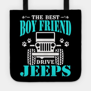 The Best Boy Friend Drive Jeeps Cute Dog Paws Father's Day Gift Jeep Men Jeep Grandpa Jeep Dad Jeep Papa Jeep Father Jeeps Lover Tote