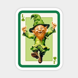 Leprechaun Shamrock Card St Paddys Day Festival Magnet