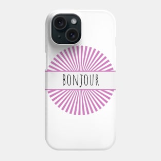 Bonjour French retro pink good morning hello France Phone Case