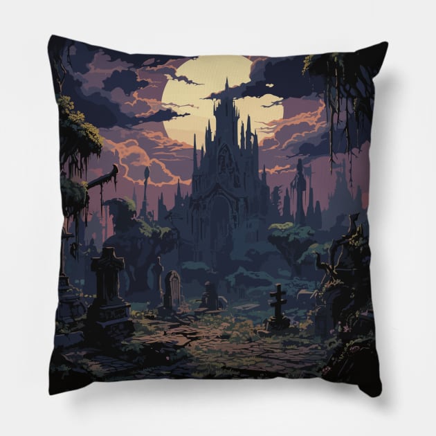 Graveyard Pillow by Ray Crimson