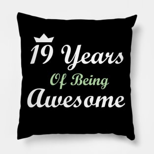 19 Years Of Being Awesome Pillow